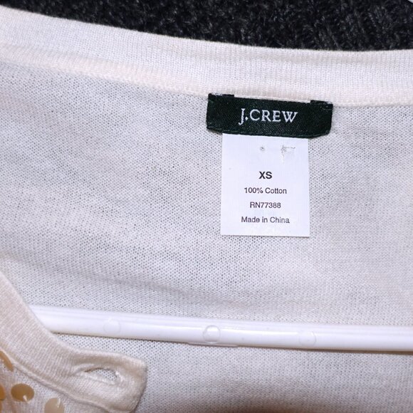 J. Crew Off White Sequin Cardigan XS NWOT - Picture 7 of 8